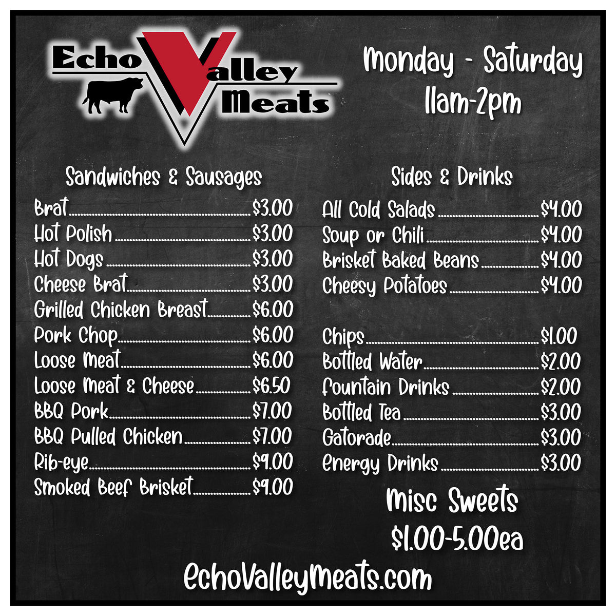 Daily Lunch Grill Menu – Echo Valley Meats